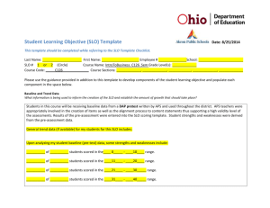Student Learning Objective (SLO) Template Date: 8/25/2014 This