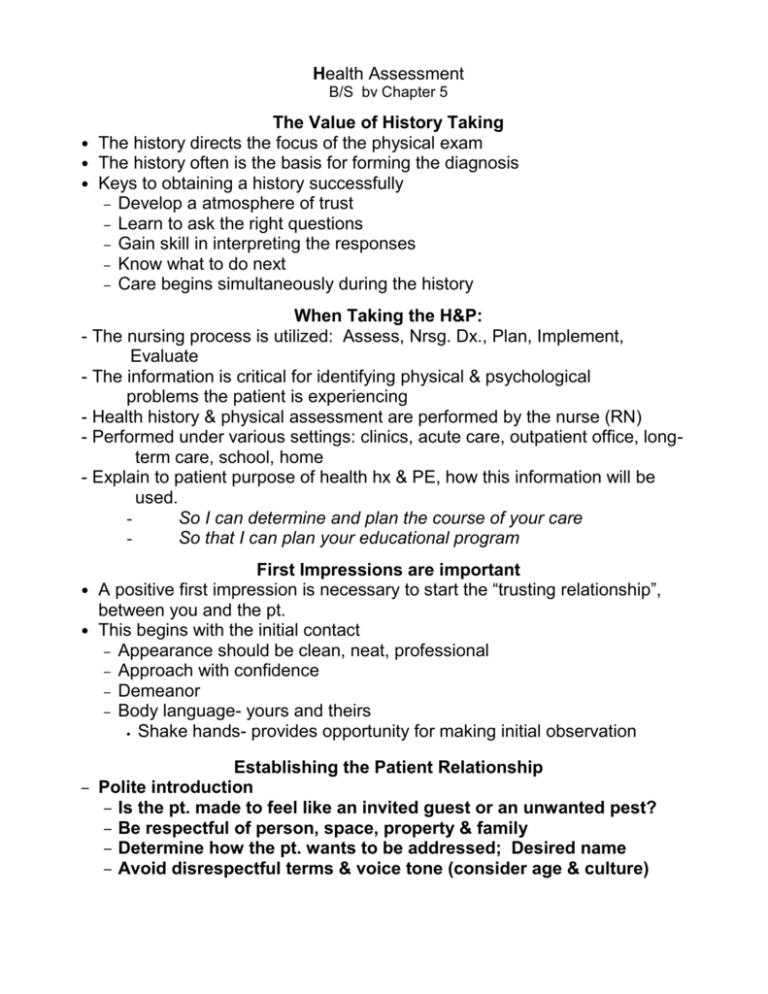 Health Assessment Lecture