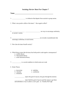 Sociology Review Sheet For Chapter 7