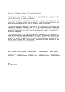 Statement of Responsibility of the Management Board