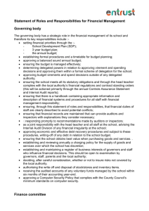Statement of Roles and Responsibilities for Financial Management