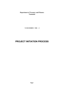 2. Project initiation process (PIP)