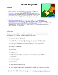 Resume Assignment-BYU - Language Links 2006
