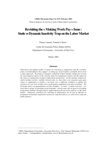 Static vs Dynamic Inactivity Trap on the Labor Market : Revisiting the