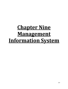 Chapter Nine Management Information System Importance of this