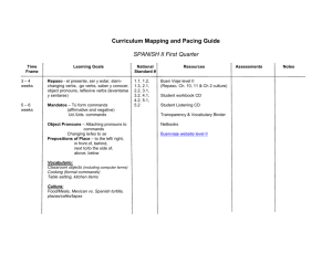 Curriculum Mapping and Pacing Guide
