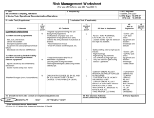 Mission Risk Assessment Worksheet