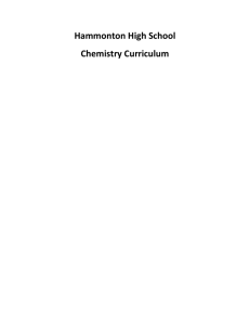Chemistry Curriculum - Hammonton Public Schools