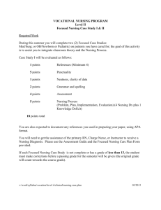 Focused Nursing Case Study I & II