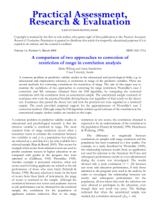 A comparison of two approaches to correction of restriction of range