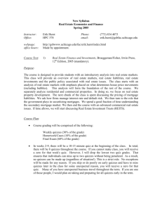 BUS309: INTRODUCTION TO REAL ESTATE FINANCE