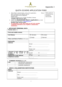 Quota Scheme Application Form 2015/2016