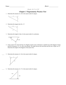 Chapter 2 Tignomotry Practice Test key