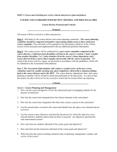 Area 1: Course Planning and Management