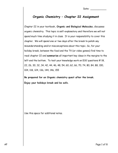 Organic Chemistry – Chapter 22 Assignment