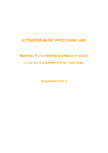 Automated Entry Processing (AEP)