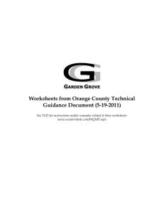 Worksheets from Orange County Technical Guidance Document (5