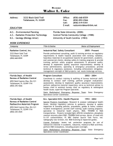 W. Cofer Resume - Radiation Control, Inc.