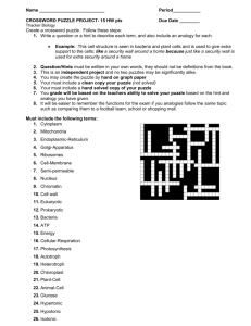 Cell Cross word Puzzle - Liberty Union High School District