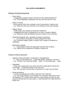 FALLACIES IN ARGUMENTS