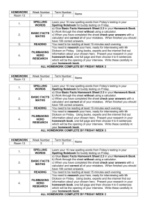 homework - Paremata School