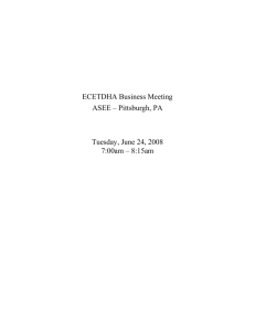 ECETDHA Business Meeting - Engineering Technology Division