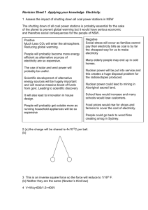 Revision Sheet 1 Applying your knowledge Electricity