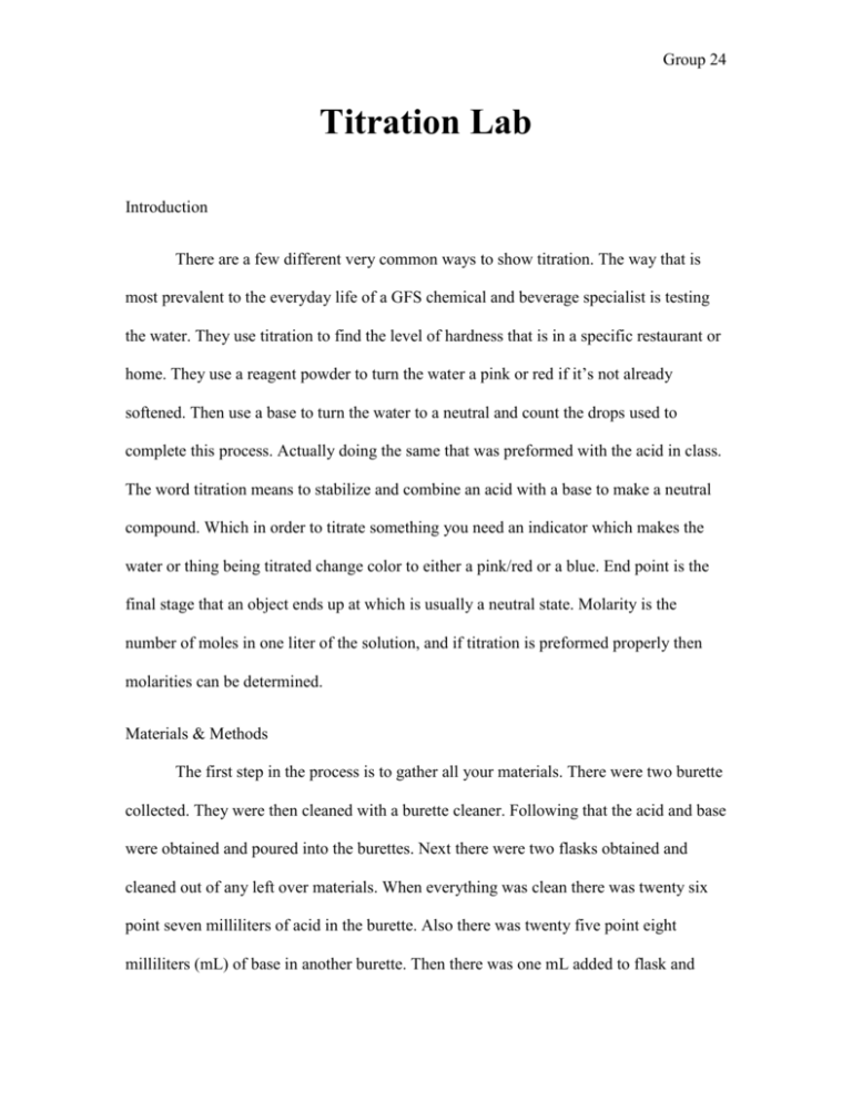 Titration Lab WaylandHighSchoolChemistry