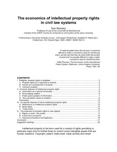 The economic analysis of intellectual property rights in