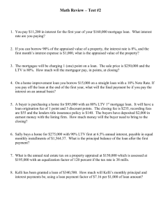 Math Review – Test #2 - Tucker School of Real Estate