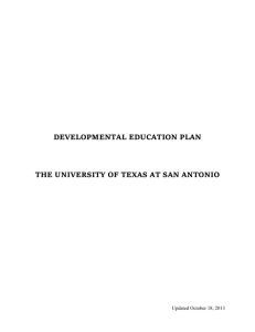 developmental education plan - The University of Texas at San