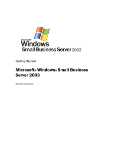 Getting Started with Microsoft SBS 2003