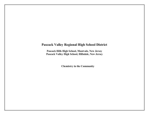 Chemistry in the Community - Pascack Valley Regional School District