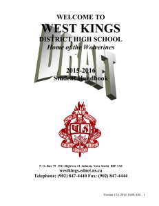 Student Handbook - West Kings District High School
