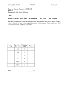 Gateway General Chemistry 125/126/130