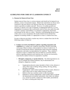 guidelines for code of classroom conduct