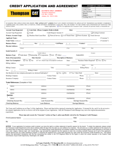 Credit Application - Thompson Machinery