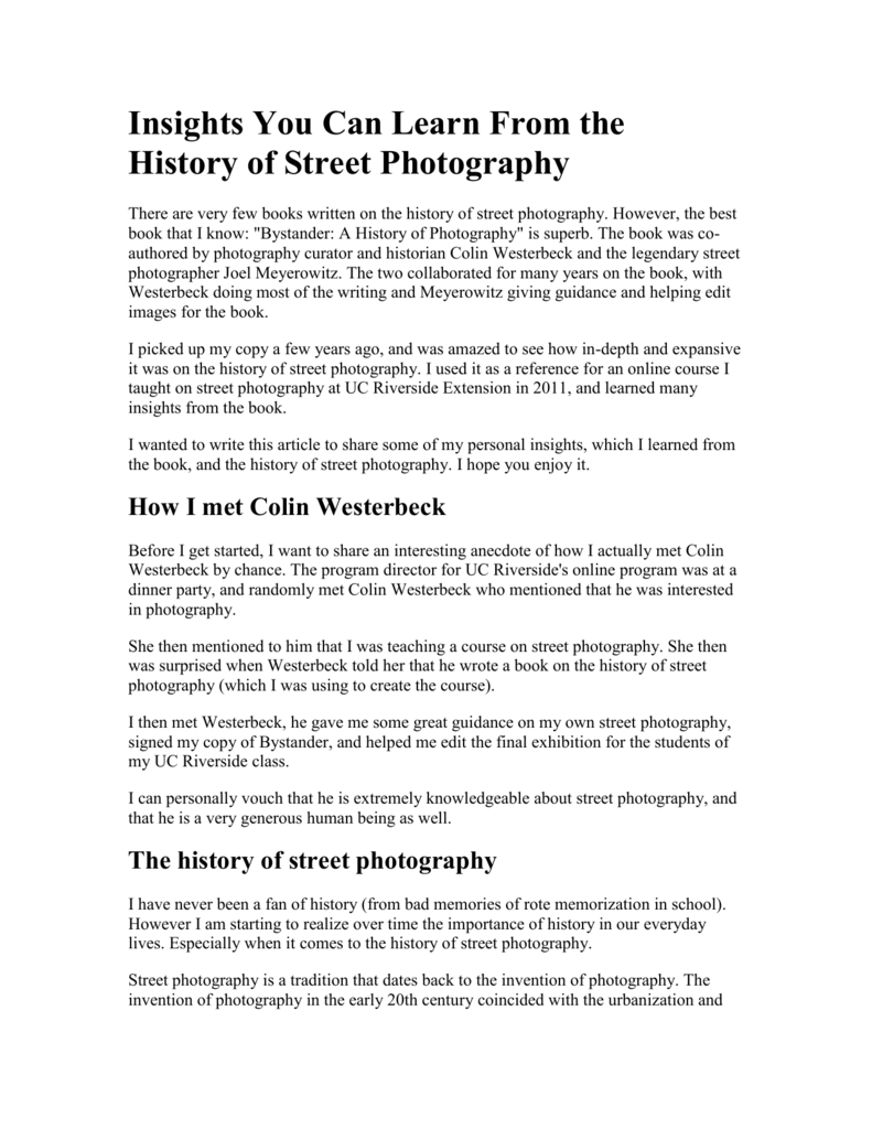 street photography essay