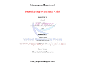 Internship Report on Bank Alflah