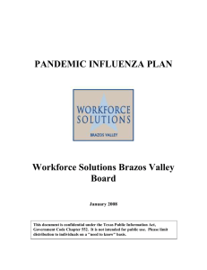 Pandemic Influenza Plan - Workforce Solutions Brazos Valley