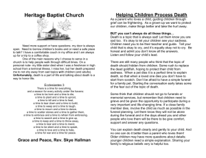 Handout - Heritage Baptist Church