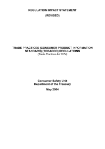 regulation impact statement - Tobacco Labelling Regulations