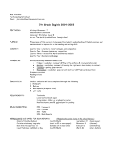 7th Grade English syllabus 2014-2015