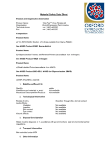 Material Safety Data Sheet - Oxford Expression Technologies