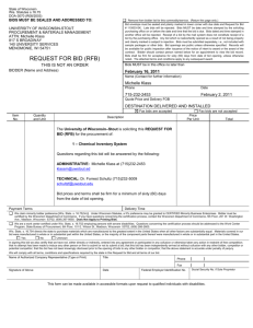 RFB 110662 - SK Chemical Inventory System