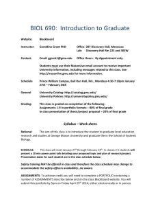 BIOL 690 Intro to Grad Studies - School of Systems Biology