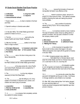 Bartlett Chapter 17 Guided Reading 17.1 Technology changes the