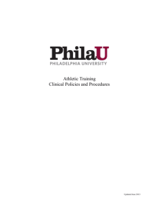 Clinical Protocols - Philadelphia University Athletics