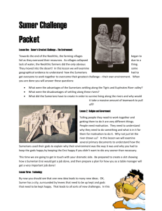 Sumer Challenge Packet Lesson One: Sumer's Greatest Challenge