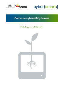 Common cybersafety issues – protecting personal